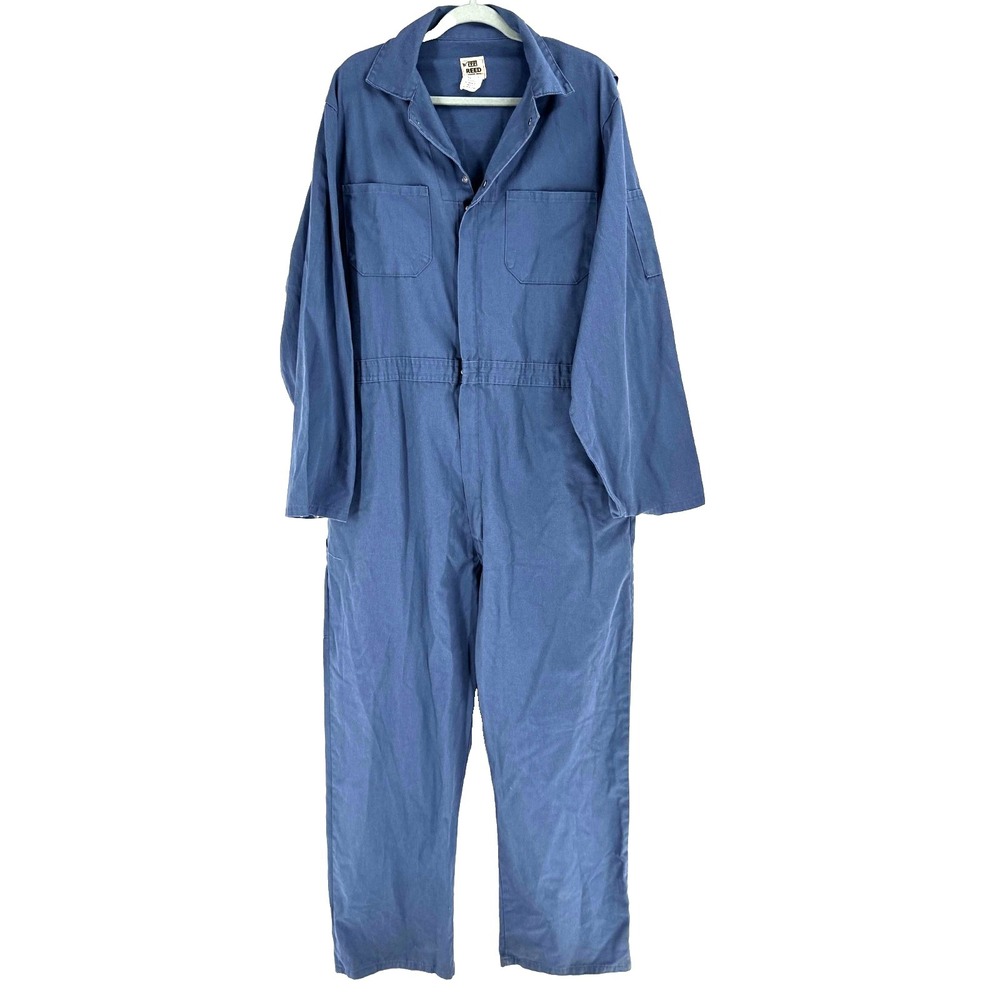 Reed Industrial Coveralls Men's XL 46 Blue Heavy Duty Workwear Garage Mechanic